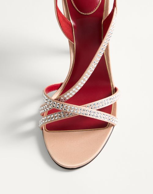Valentino Garavani - Dans Le Foyer Satin Sandal With Crystals 105mm - Nude - Woman - Sandals